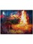 Gece Ormanda Kamp Ateşi ve Yüksek Alevler 120 Parça Puzzle Yapboz Mdf (Ahşap) 1