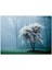 Beyaz Çiçekli Ağaç ve Arkada Sisli Orman 120 Parça Puzzle Yapboz Mdf (Ahşap) 1