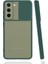 Samsung Galaxy S22 Kılıf Htstore Htstore Zore Lensi Kapak-Koyu Yeşil 1