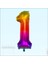 1 Yaş Rakam Folyo Balon, 100 cm - Gökkuşağı 1