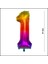 1 Yaş Rakam Folyo Balon, 100 cm - Gökkuşağı 2