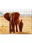 Afrika Savanada Anne Fil ve Yavrusu 120 Parça Puzzle Yapboz Mdf (Ahşap) 1