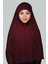 Hazır Türban Peçeli Pratik Eşarp Tesettür Nikaplı Hijab - Namaz Örtüsü Sufle (3Xl) - Bordo 1