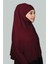 Hazır Türban Peçeli Pratik Eşarp Tesettür Nikaplı Hijab - Namaz Örtüsü Sufle (3Xl) - Bordo 2