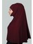 Hazır Türban Peçeli Pratik Eşarp Tesettür Nikaplı Hijab - Namaz Örtüsü Sufle (3Xl) - Bordo 3