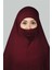 Hazır Türban Peçeli Pratik Eşarp Tesettür Nikaplı Hijab - Namaz Örtüsü Sufle (3Xl) - Bordo 4