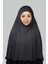 Hazır Türban Peçeli Pratik Eşarp Tesettür Nikaplı Hijab - Namaz Örtüsü Sufle (3Xl) - Füme 1