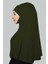 Hazır Türban Peçeli Pratik Eşarp Tesettür Nikaplı Hijab - Namaz Örtüsü Sufle (3Xl) - Haki 2