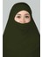 Hazır Türban Peçeli Pratik Eşarp Tesettür Nikaplı Hijab - Namaz Örtüsü Sufle (3Xl) - Haki 3