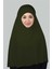 Hazır Türban Peçeli Pratik Eşarp Tesettür Nikaplı Hijab - Namaz Örtüsü Sufle (3Xl) - Haki 4