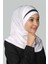 Pratik Eşarp Hazır Türban Özel Hilal Detaylı Hijab - Beyaz - Siyah 2