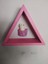 Ahşap Pembe Mini Üçgen Köşe Duvar Rafı Ledli Mum Mumluk 30 cm 2