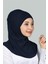 İkili Set Pratik Eşarp Hazır Türban Ve Hijab Tesettür Bonesi - Lacivert 2