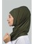 İkili Set Pratik Eşarp Hazır Türban Ve Hijab Tesettür Bonesi - Haki 3