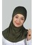 İkili Set Pratik Eşarp Hazır Türban Ve Hijab Tesettür Bonesi - Haki 4