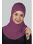 İkili Set Pratik Eşarp Hazır Türban Ve Hijab Tesettür Bonesi - Koyu Bordo 3