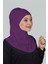 İkili Set Pratik Eşarp Hazır Türban Ve Hijab Tesettür Bonesi - Mor 4
