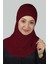 İkili Set Pratik Eşarp Hazır Türban Ve Hijab Tesettür Bonesi - Bordo 1