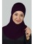 İkili Set Pratik Eşarp Hazır Türban Ve Hijab Tesettür Bonesi - Mürdüm 1