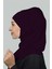İkili Set Pratik Eşarp Hazır Türban Ve Hijab Tesettür Bonesi - Mürdüm 2