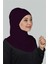 İkili Set Pratik Eşarp Hazır Türban Ve Hijab Tesettür Bonesi - Mürdüm 3