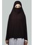Hazır Türban Peçeli Pratik Eşarp Tesettür Nikaplı Hijab - Namaz Örtüsü Sufle (5Xl) - Koyu Kahverengi 3