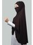 Hazır Türban Peçeli Pratik Eşarp Tesettür Nikaplı Hijab - Namaz Örtüsü Sufle (5Xl) - Koyu Kahverengi 4