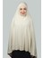 Hazır Türban Peçeli Pratik Eşarp Tesettür Nikaplı Hijab - Namaz Örtüsü Sufle (5Xl) - Krem 1