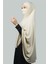Hazır Türban Peçeli Pratik Eşarp Tesettür Nikaplı Hijab - Namaz Örtüsü Sufle (5Xl) - Krem 4