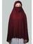 Hazır Türban Peçeli Pratik Eşarp Tesettür Nikaplı Hijab - Namaz Örtüsü Sufle (5Xl) - Bordo 4