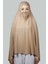 Hazır Türban Peçeli Pratik Eşarp Tesettür Nikaplı Hijab - Namaz Örtüsü Sufle (5Xl) - Koyu Bej 3