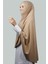 Hazır Türban Peçeli Pratik Eşarp Tesettür Nikaplı Hijab - Namaz Örtüsü Sufle (5Xl) - Koyu Bej 4