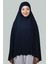 Hazır Türban Peçeli Pratik Eşarp Tesettür Nikaplı Hijab - Namaz Örtüsü Sufle (5Xl) - Lacivert 1