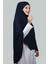 Hazır Türban Peçeli Pratik Eşarp Tesettür Nikaplı Hijab - Namaz Örtüsü Sufle (5Xl) - Lacivert 2