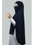 Altobeh Hazır Türban Peçeli Pratik Eşarp Tesettür Nikaplı Hijab - Namaz Örtüsü Sufle (5Xl) - Lacivert