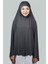 Hazır Türban Peçeli Pratik Eşarp Tesettür Nikaplı Hijab - Namaz Örtüsü Sufle (5Xl) - Füme 1