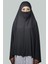 Hazır Türban Peçeli Pratik Eşarp Tesettür Nikaplı Hijab - Namaz Örtüsü Sufle (5Xl) - Füme 3