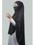 Hazır Türban Peçeli Pratik Eşarp Tesettür Nikaplı Hijab - Namaz Örtüsü Sufle (5Xl) - Füme 4
