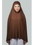 Hazır Türban Peçeli Pratik Eşarp Tesettür Nikaplı Hijab - Namaz Örtüsü Sufle (5Xl) - Çikolata 1