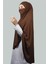 Hazır Türban Peçeli Pratik Eşarp Tesettür Nikaplı Hijab - Namaz Örtüsü Sufle (5Xl) - Çikolata 4