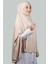 Hazır Türban Peçeli Pratik Eşarp Tesettür Nikaplı Hijab - Namaz Örtüsü Sufle (5Xl) - Bej 2