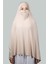 Hazır Türban Peçeli Pratik Eşarp Tesettür Nikaplı Hijab - Namaz Örtüsü Sufle (5Xl) - Bej 3
