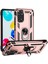 Caseworld Xiaomi Redmi Note 11S Global Kapak Military Yüzüklü Stantlı Panzer Tank Kılıf - Rose Gold 1