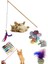 4'lü Set: Ip Sarma Topu + Lazer + Kedi Oyun Topu Tüylü + Kedi Oltası Kedi Oyuncağı 1