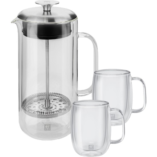 Zwilling Çift Camlı French Press + İkili Kahve Bardağı Fiyatı