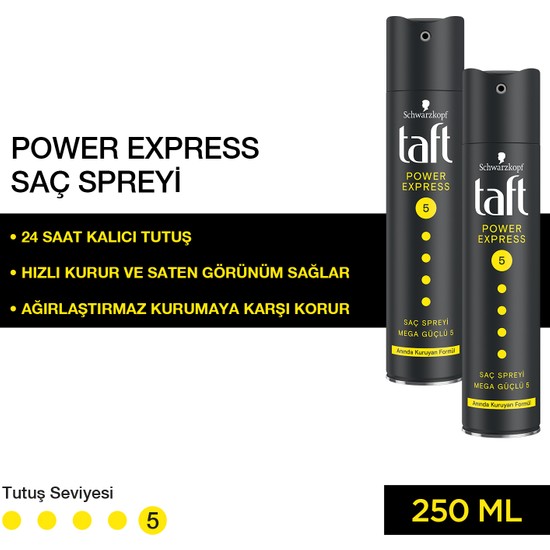 Taft Power Express Sprey 250 Ml X 2 Adet