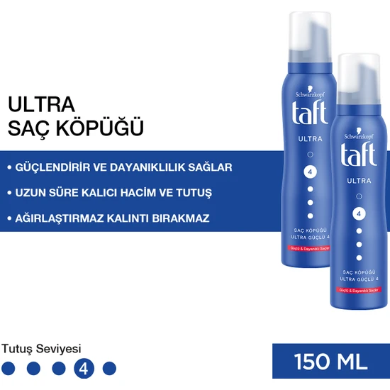 Taft Ultra Köpük 150 Ml X 2