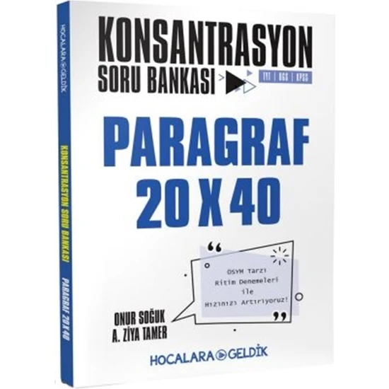 Hocalara Geldik Konsantrasyon Soru Bankası Paragraf 20X40 - Onur Soğuk