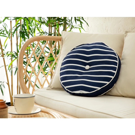 English Home Undersea Dolgulu Kırlent 40 cm Beyaz – Indigo