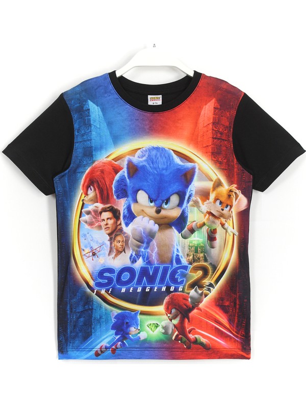 Kirpi Sonic The Hedgehog 2 T-Shirt Siyah Renk